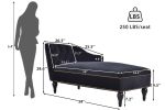 [New+Video] 58''Velvet Chaise Lounge,Button Tufted Right Arm Facing Lounge Chair with Nailhead Trim & Solid Wood Legs for Living Room or Office