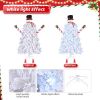 6.5ft Automatic Tree Structure Snowman Shape PVC Material 700 Branches White Flocking 140 Lights Cool Color 8 Modes Christmas Tree