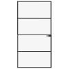 Interior Door Black 40.2"x79.3" Tempered Glass&Aluminum Slim