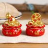 1pc; Pot Of Golden Car Ornament (2.28"Ã—1.97"Ã—1.97"); Home Decoration; Holiday Birthday Gifts